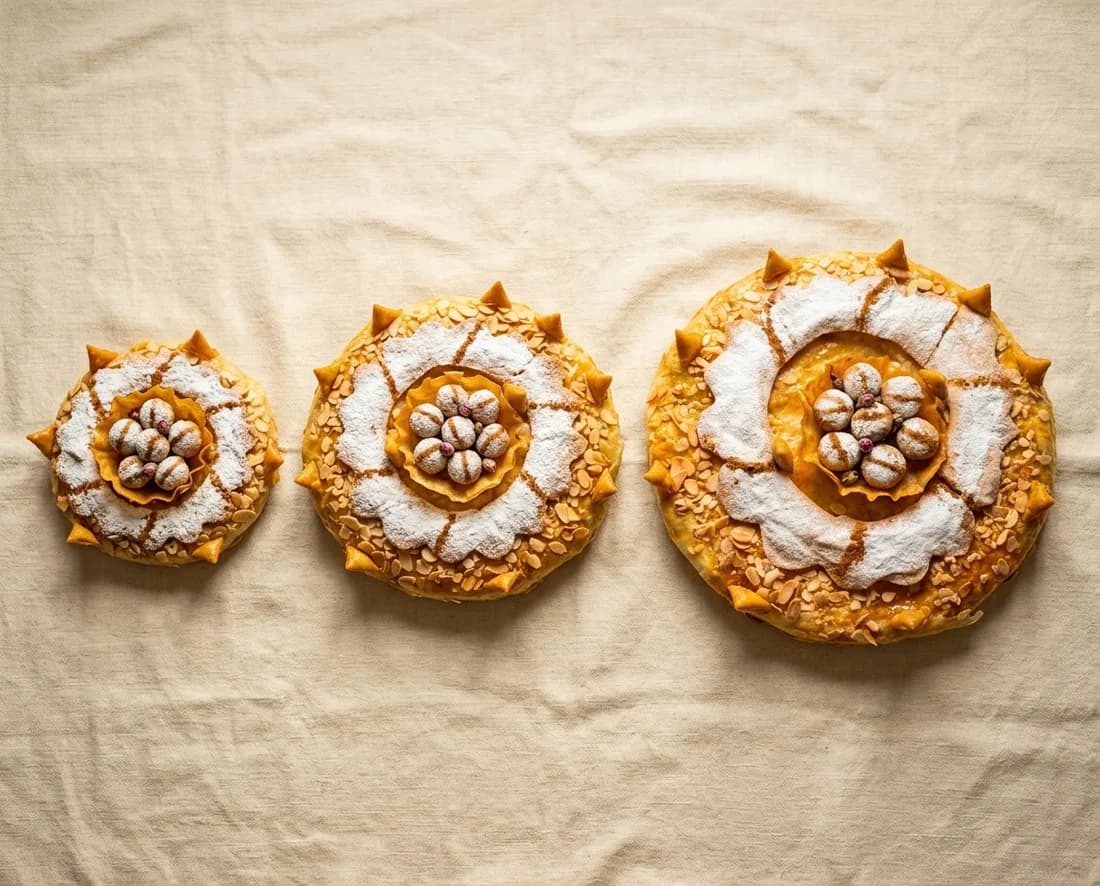 Trois pastillas D-Light de tailles croissantes posées sur une nappe de lin